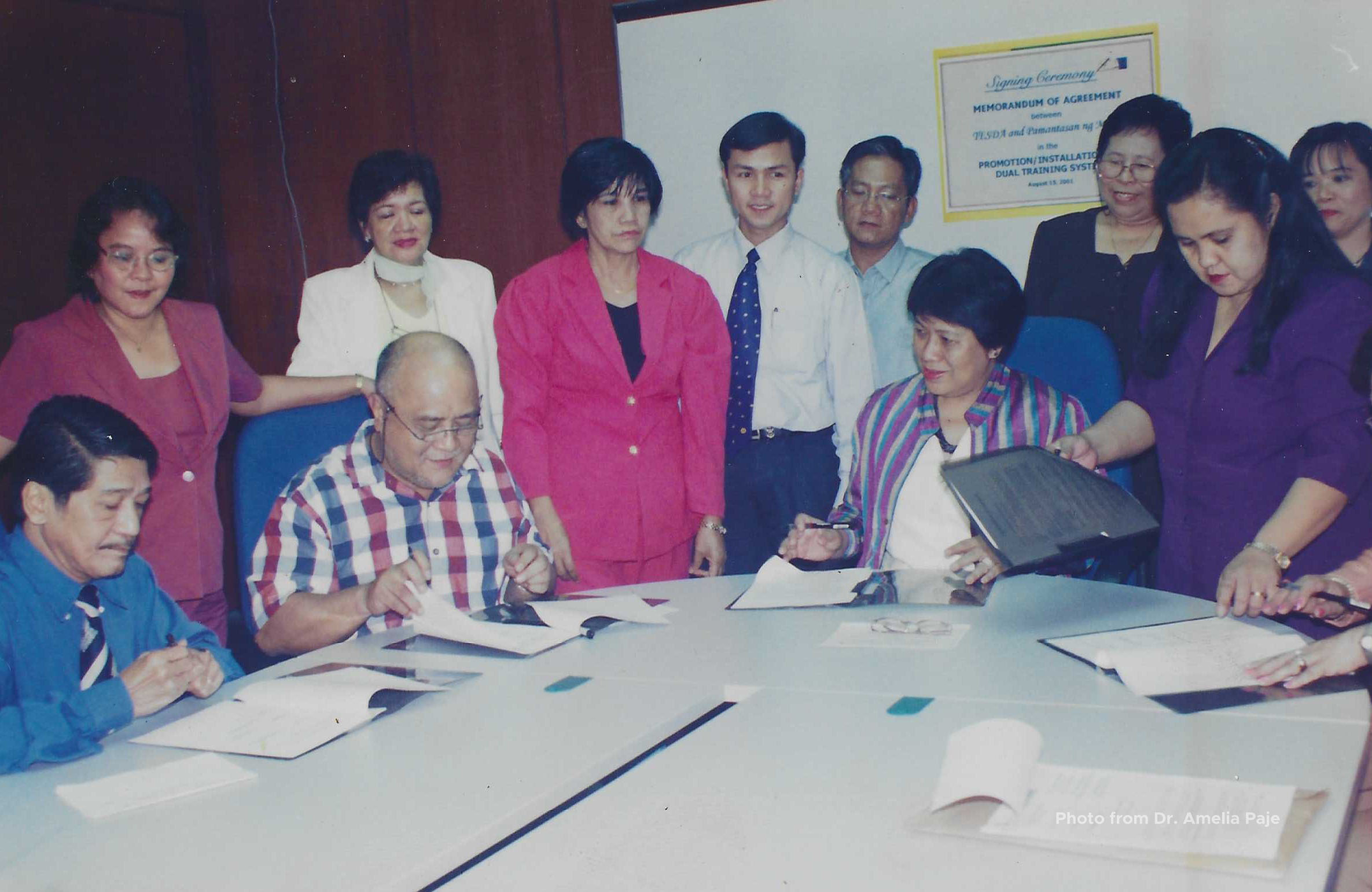 UMak MOA Signing TESDA Aug 15 2001 - Dr Amelia Paje